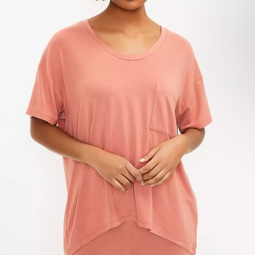 NWT LOFT Oversized Luxe Knit Pocket Pajama Top & Shorts SET